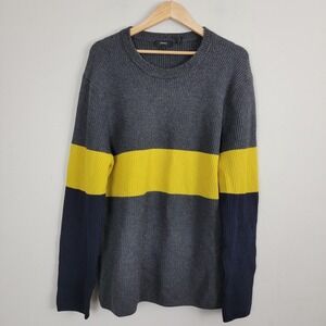 Theory‎ Sweater Mens Zoren Cashwool Striped Colorblock XL Classic Pullover